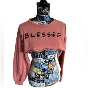 FashionNova, Crop sweatshirt, raw hem, soft fabric. Crew neckline & cuffs.